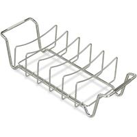 RELAXDAYS Rippchenhalter 2in1, Bratenkorb zum Grillen, BBQ, Rib Holder, multifunktional, für Spare Ribs, Stahl, silber