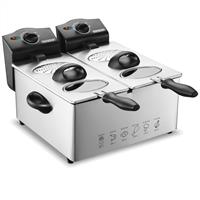 Monzana Dubbele Frituurpan Zilver RVS 2x3L 2000Watt
