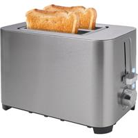 PRINCESS Toaster 142400, 2 kurze Schlitze, 850 W, Edelstahl, 2 kleine Scheiben, Brötchenaufsatz, 7 Bräunungsstufen, Krümelschublade