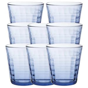 Duralex 8x Drinkglazen/waterglazen Prisme Blauw 275 Ml - Koffie/thee Glazen Prisme 275 Ml