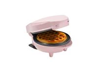 bestron Waffeleisen AMW500P, 550 W, Mini, für klassische Waffeln, kleiner Waffelmaker mit Antihaftbeschichtung, Retro Design, Rosa