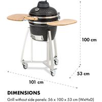 KLARSTEIN Queensize Kamado Grill Thermometer abnehmbare Seitenteile schwarz