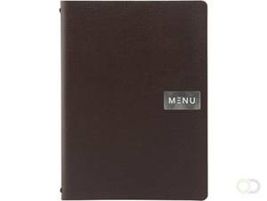 Securit Menukaart leather Raw, ft A4, bruin