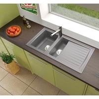 Respekta Spüle Küchenspüle Einbauspüle Mineralite Spülbecken 100 x 50 beton grau