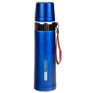 Thermosfles / Isoleerfles Rvs Met Bandje Voor Onderweg 750 Ml Blauw - Thermosflessen