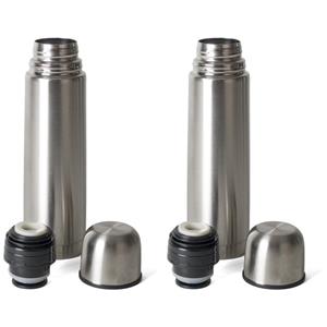 Set Van 2x Stuks Thermosfles / Isoleerfles Rvs Voor Onderweg 350 Ml - Thermosflessen