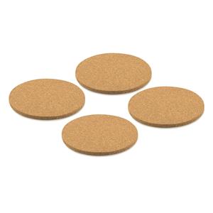 4x Ronde Onderzetters Van Kurk 10 Cm - Glazenonderzetters