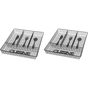 Set Van 2x Stuks Zwarte Inzet Bestekbakken Van Metaal 32 Cm - Bestekbakken