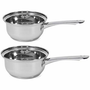 Set Van 2x Rvs Steelpannen/sauspannen Manhattan 16 En 18 Cm teelpannen