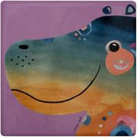 DESIGNERHOMEWAREDISTRIBUTIONGMBH Maxwell & Williams Pete Cromer Untersetzer Hippo, Coaster, Keramik, Kork, Bunt, 9.5 x 9.5 cm, DU0233