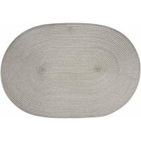 CONTINENTAGMBH Continenta Tischset Oval, Platzset, Platzdecke, Platzmatte, Untersetzer, Kunststoff, 45 x 31 cm, Grau, 6612