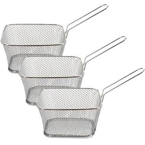 Set Van 3x Stuks Patat/snack Serveermandje/frituurmandje Van Ijzer 23 Cm erveerschalen