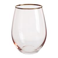 Xenos Waterglas - roze/goud - 550 ml