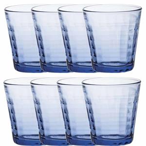 Duralex 12x Drinkglazen/waterglazen Prisme Blauw 220 Ml - Koffie/thee Glazen Prisme 220 Ml