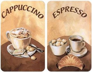WENKO Herd-Abdeckplatte »Kaffee«, Glas, (Set, 2 tlg), kratzfest