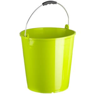 Forte Plastics Set Van 2x Stuks Lime Groene Schoonmaakemmers/huishoudemmers 15 Liter 32 X 31 Cm - Emmers