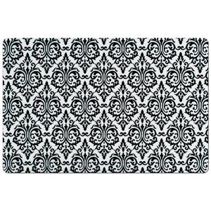 Set Van 2x Stuks Rechthoekige Placemats Met Zwarte Barok Print 43,5 X 28,5 Cm - Placemats