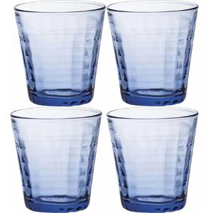 Duralex 4x Drinkglazen/waterglazen Prisme Blauw 220 Ml - Koffie/thee Glazen Prisme 220 Ml