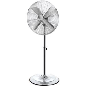 BES LED Ventilator - Aigi Qino - Statiefventilator - Staand - Rond - Mat Zilver - Aluminium