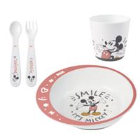NUK Disney Mickey Mouse Esslernset, Geschenkbox mit Trinkbecher, Esslernteller und Esslernbesteck, ab 9 Monaten rot/weiß