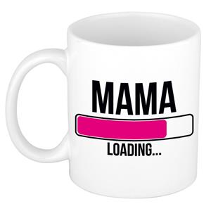 Bellatio Mama Loading Cadeau Mok / Beker Wit 300 Ml - Cadeau Aanstaande Moeder - Feest Mokken
