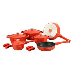 Royalty Line 14- delige Pannenset - 4 afneembare Handvatten - Rood