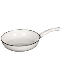 Riess Nouvelle Arctic Weiß Ceraglas Pfanne 28 cm - Emaille - Griff Kunststoff