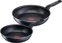 Tefal Pfannen-Set C38590 XL Force, Aluminium, (Set, 2 tlg.), Antihaftversiegelung, Thermo-Signal Temperaturanzeiger, Diffusion Base Pfannenboden, hergestellt in Frankreich, 24/28 cm