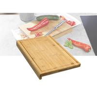 Haushalt International Schneidebrett »Schneidebrett Bambus - 2 herausnehmbare Kunststoffschalen - 38,5 x 25 x 4,5cm«, Holz, (1-St)