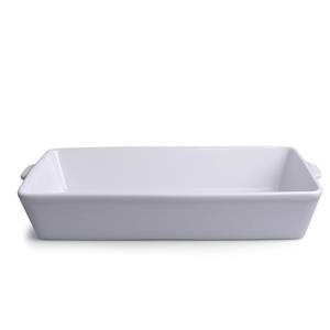 1x Witte Ovenschalen Van Porselein 3.5 Liter 33 X 19 Cm Rechthoekig - Ovenschotel Schalen - Bakvorm/braadslede