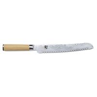 KAI Shun Classic White Brotmesser 23 cm - 32-lagiger Damaststahl - Griff Pakkaholz