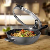 Stoneline Wok, Aluminiumguss, Ø 32 cm, abnehmbare Griffe, Induktion