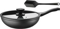 Pintinox Wok Pro, Aluminium, (Set), 3-lagige Antihaftbeschichtung, Induktionsgeeignet, inkl. Woklöffel