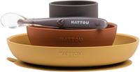 Nattou Eetset 4 stuks Curry/Terracotta