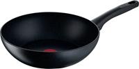 Tefal Wok G28119 Black Stone, Aluminium, (1 tlg.), unbedenkliche Antihaftversiegelung, natürliche Mineralia+ Beschichtung, Stone-Effekt, Thermo-Signal-Temperaturanzeiger, induktionsgeeignet, &Osl