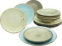 CreaTable Eetservies NATURE COLLECTION Scandic Servies, 4 kleuren als set, 12 delen, voor 4 personen (12-delig)