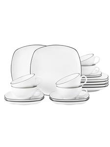 Seltmann Lido Black Line tea service with rectangu