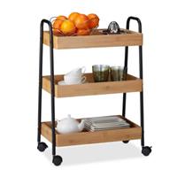 Relaxdays Servierwagen Bambus braun