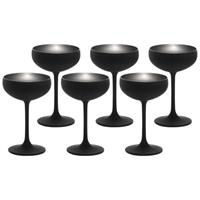 Yomonda ELEMENTS Champagnerschale Schwarz-Silber 6er Set Sektgläser schwarz/silber