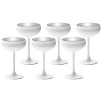 Yomonda ELEMENTS Champagnerschale Weiß-Silber 6er Set Sektgläser weiß-kombi