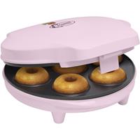 Bestron Waffeleisen Donut-Maker ADM218SDP, 700 W, im Retro Design, Sweet Dreams, Antihaftbeschichtung, Rosa