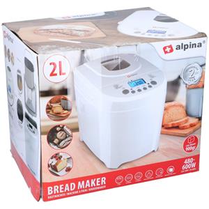 Alpina Broodbakmachine - Kleine Tot Grote Broden - Timer - 12 Bakprogramma's - Ook Voor Cake, Jam En Ketchup - 600w