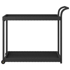 vidaXL Barwagen Schwarz 100x45x83 cm Poly Rattan 