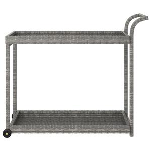 vidaXL Serveerwagen 100x45x83 cm poly rattan grijs