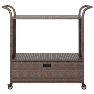 vidaXL Serveerwagen met lade 100x45x97 cm poly rattan bruin