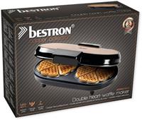 Bestron Waffeleisen ADWM730CO für klassische Herzwaffeln, Waffelmaker mit Backampel & Antihaftbeschichtung, Kupfer, 1200 W