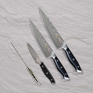 Mediashop Messer-Set Trusted Butcher, (Set, 4 tlg., 2x Trsuted Butcher Chef-Messer-1x Trusted Butcher Gemüsemesser-1x Speisethermometer), aus rostfreiem Edelstahl, ergonomischer Griff, perfekt au