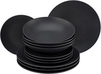 CreaTable Eetservies Soft Touch Black halfglans glazuur (set)