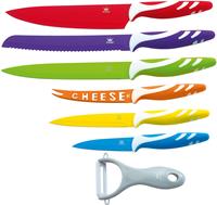 King Messer-Set FRUTI, (Set, 6 tlg., mit Käsemesser-arbenfroher Farbmix), inklusive Schäler und mit speziellem Käsemesser