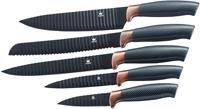 King Messer-Set Carbon Design, (Set, 5 tlg.), Wellenschliff